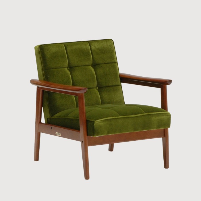 가리모쿠60_K 체어,1인 소파(K chair,1 seater)_moquette green / walnut